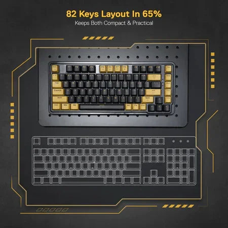 Redragon k649 78% wired gasket rgb gaming keyboard - gold melt switch - keyboards