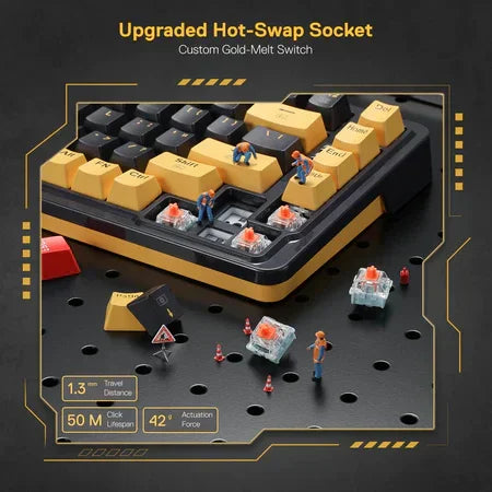 Redragon k649 78% wired gasket rgb gaming keyboard - gold melt switch - keyboards