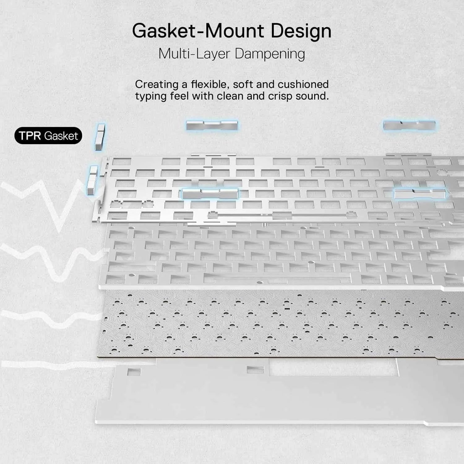 Redragon k649 pro wireless gaming keyboard - 78% rgb gasket design 3-modes 82 keys for ultimate gameplay - keyboard