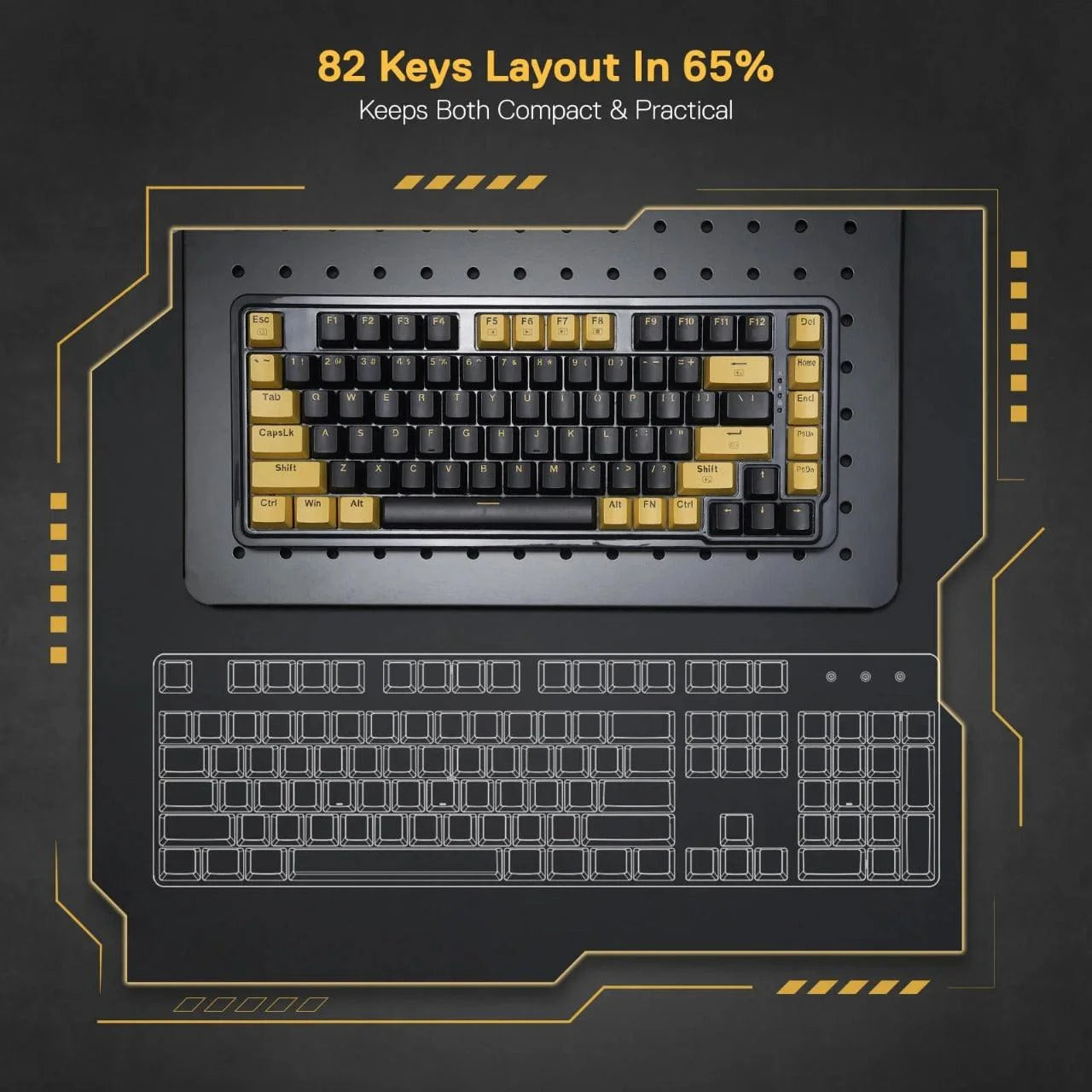 Redragon k649 rgb gaming keyboard - 78% wired gasket design for ultimate performance