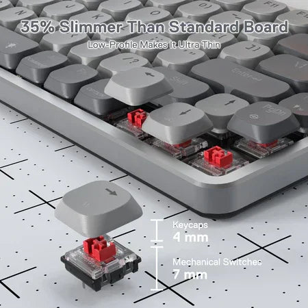 Redragon k652 75% wireless rgb mechanical keyboard bluetooth/2.4ghz/wired tri-mode 84 keys ultra-thin - keyboards