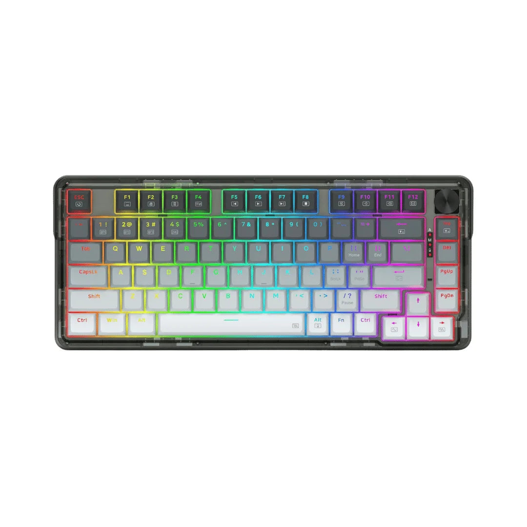 Redragon k673 wireless gaming keyboard - 75% wireless gasket rgb 3-modes 81 keys pbt - keyboard