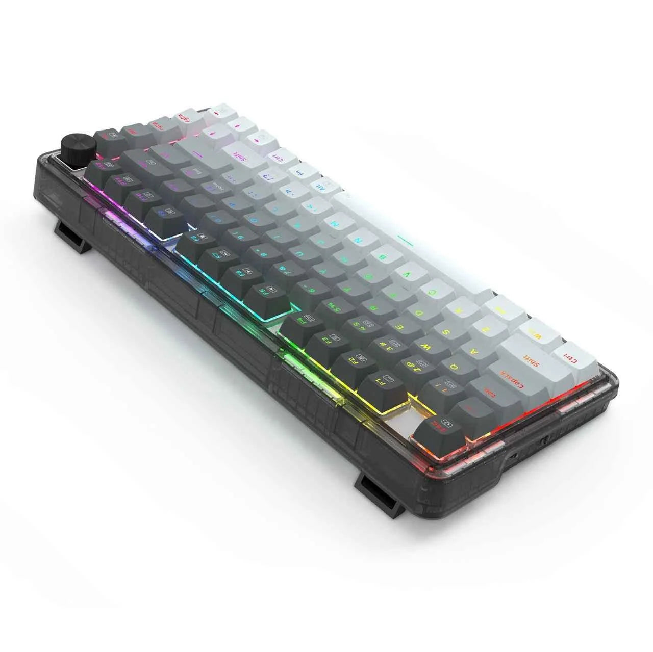 Redragon k673 wireless gaming keyboard - 75% wireless gasket rgb 3-modes 81 keys pbt - keyboard