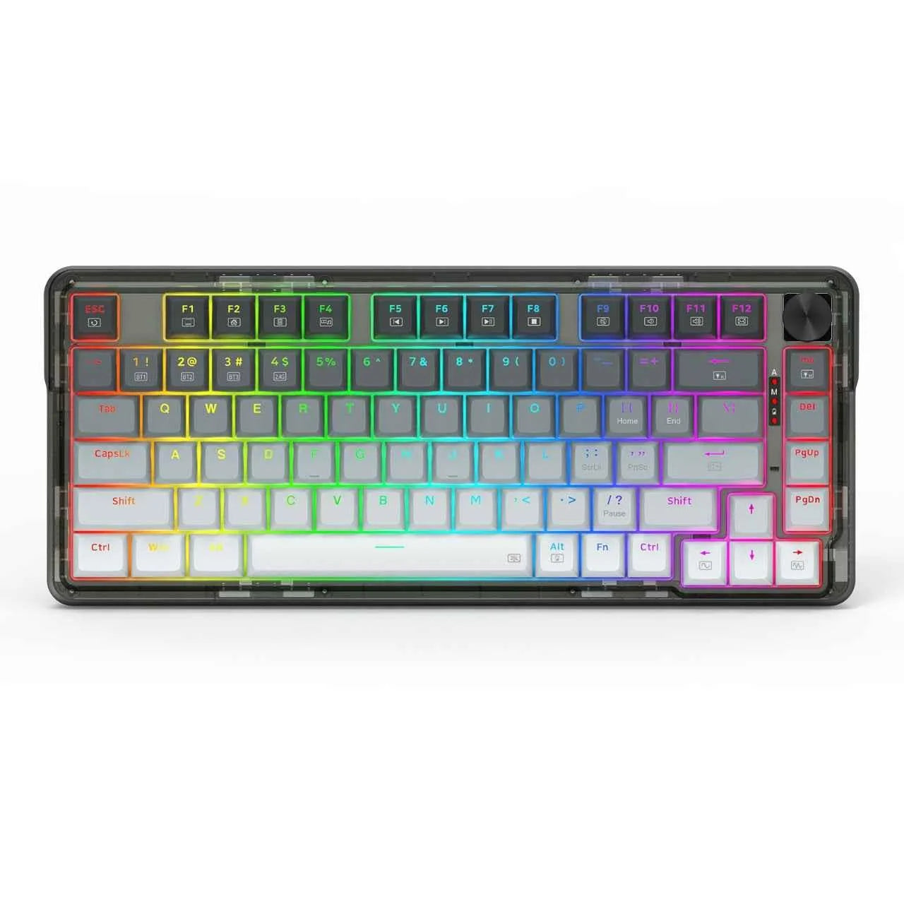 Redragon k673 wireless gaming keyboard - 75% wireless gasket rgb 3-modes 81 keys pbt - keyboard