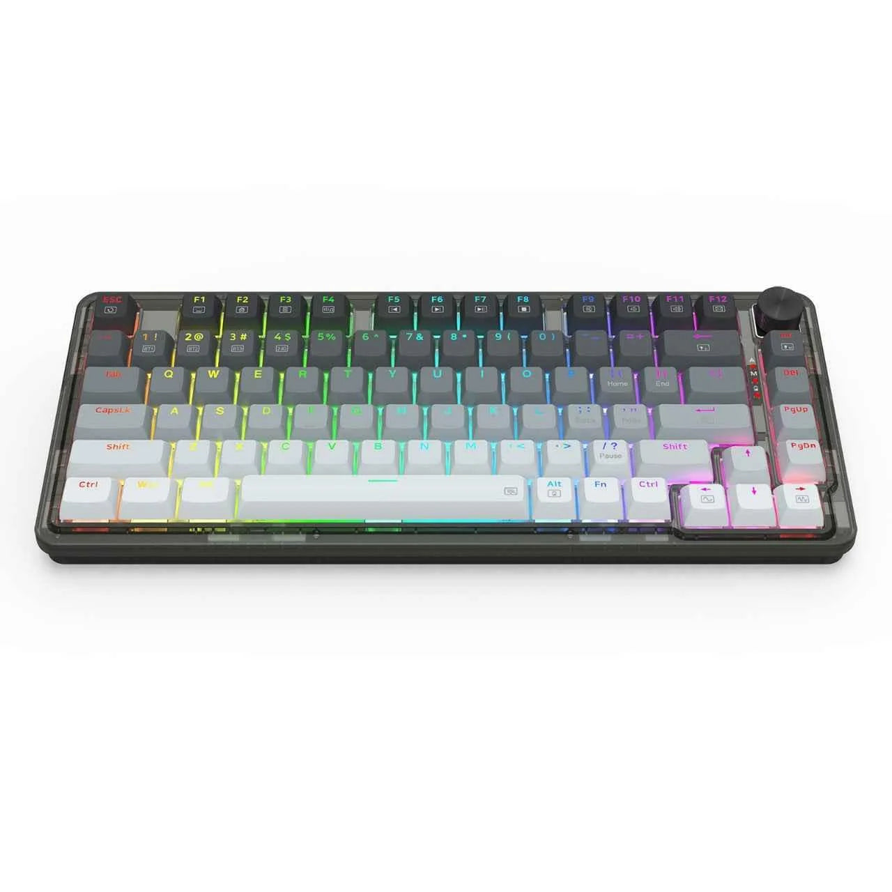 Redragon k673 wireless gaming keyboard - 75% wireless gasket rgb 3-modes 81 keys pbt - keyboard