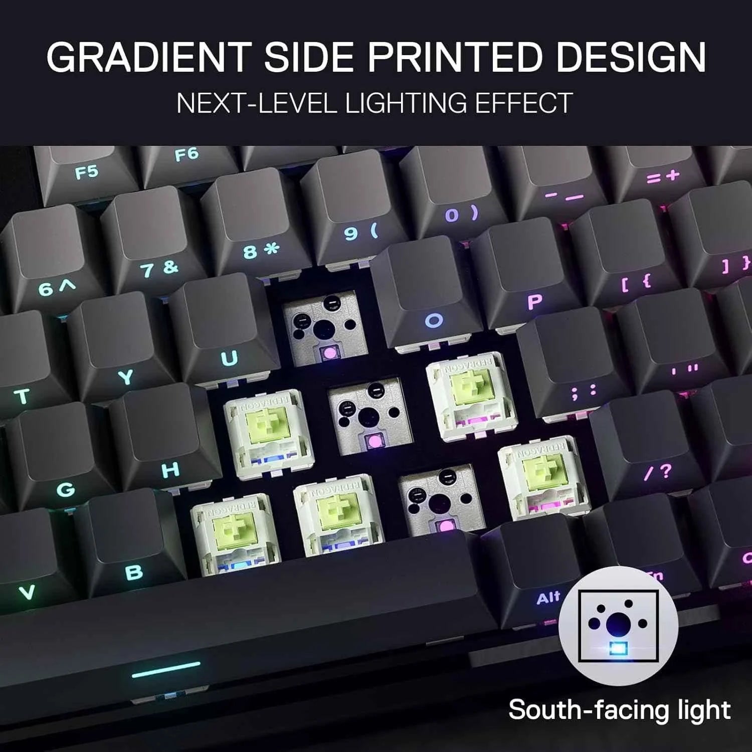 Redragon k673 wireless gaming keyboard - 75% rgb wireless gasket design 3 modes 81 keys pbt - keyboard