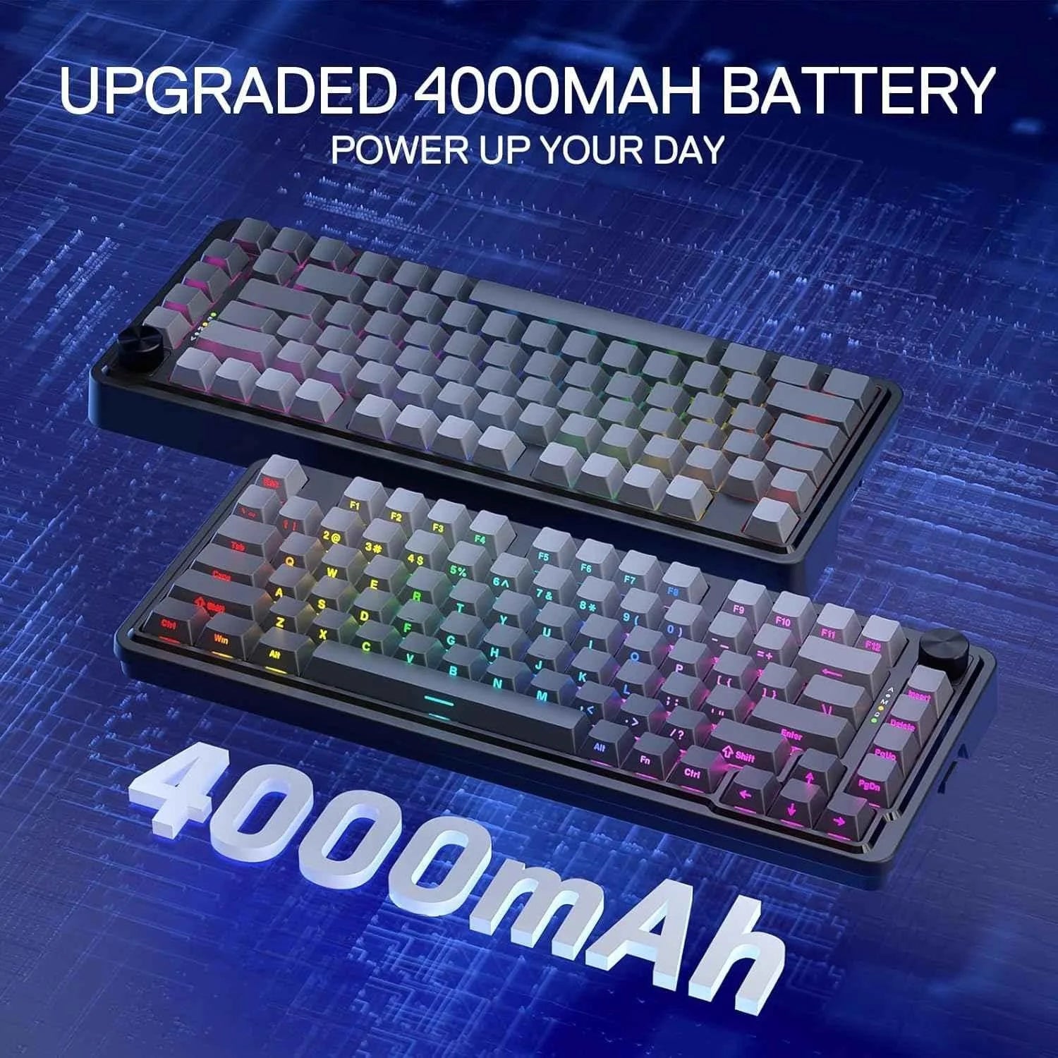Redragon k673 wireless gaming keyboard - 75% rgb wireless gasket design 3 modes 81 keys pbt - keyboard
