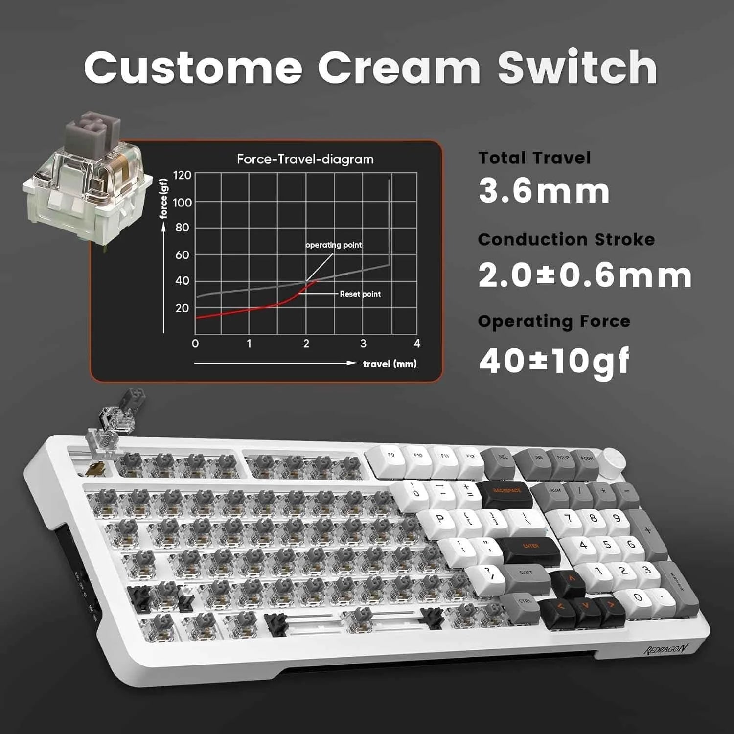 Redragon k688 wireless mechanical keyboard - 3 mode gasket mounted rgb - keyboard