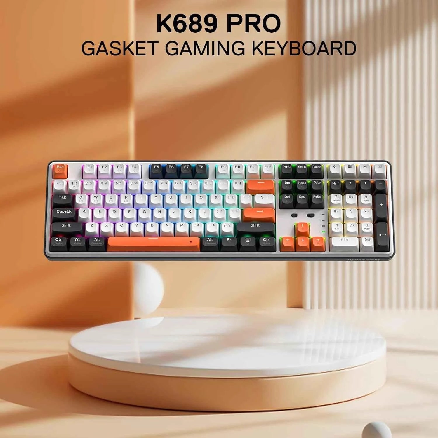 Redragon k689 pro wireless gaming keyboard - 104 keys + 4 extra for superior performance - keyboard