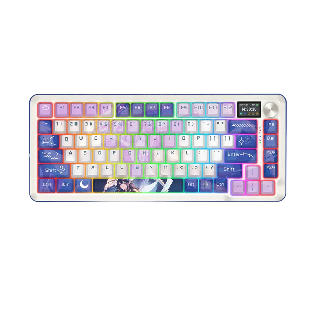 Redragon k708rgb-pro flekact anime lcd screen gasket mounted 3 modes - keyboards