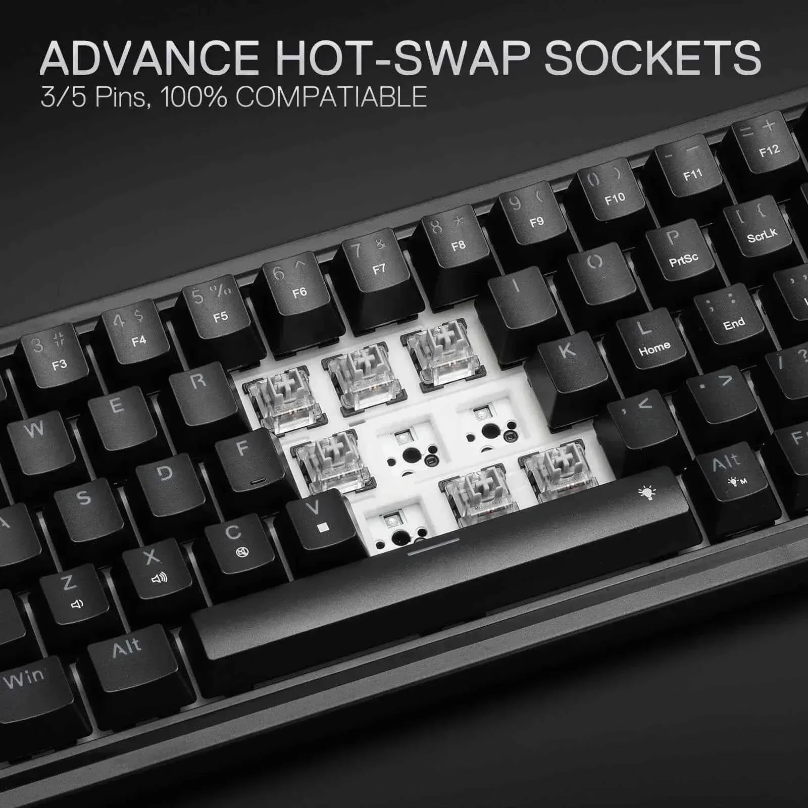 Redragon k709 rgb gaming keyboard - 65% wired gasket design with rgb lighting - keyboard