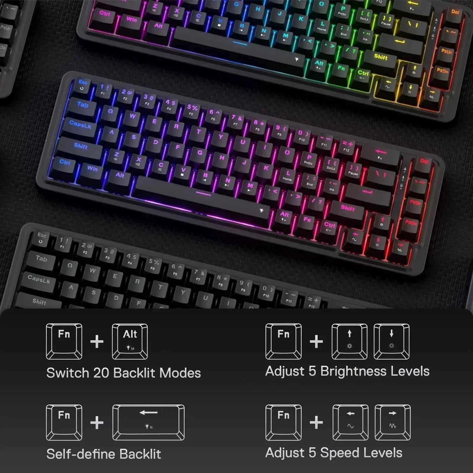 Redragon k709 rgb gaming keyboard - 65% wired gasket design with rgb lighting - keyboard