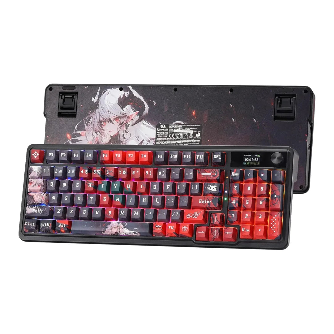 Redragon k719 pro wireless gasket gaming keyboard w/hype screen & knob - keyboard