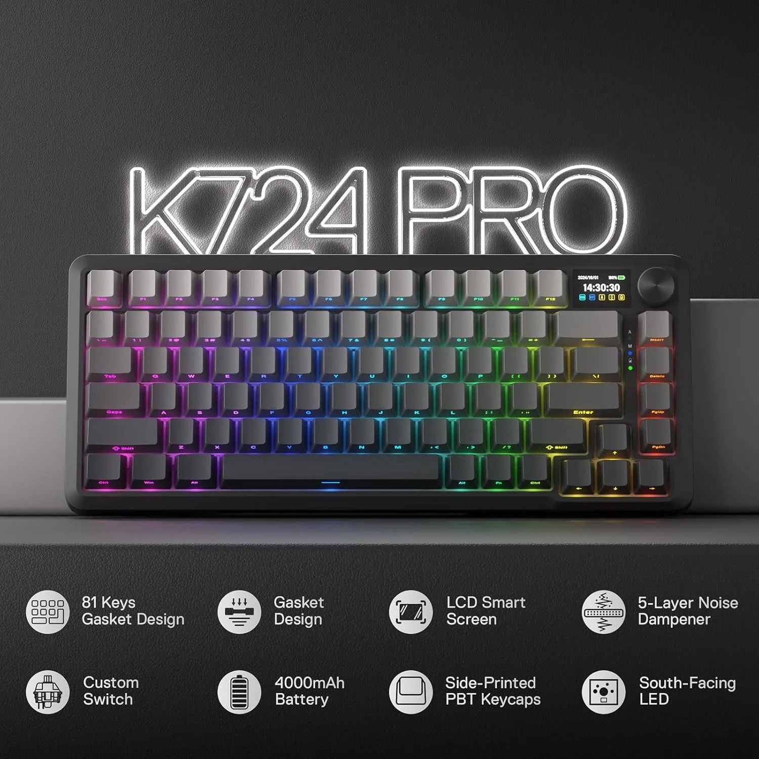 Redragon k724 pro wireless gasket gaming keyboard - keyboard