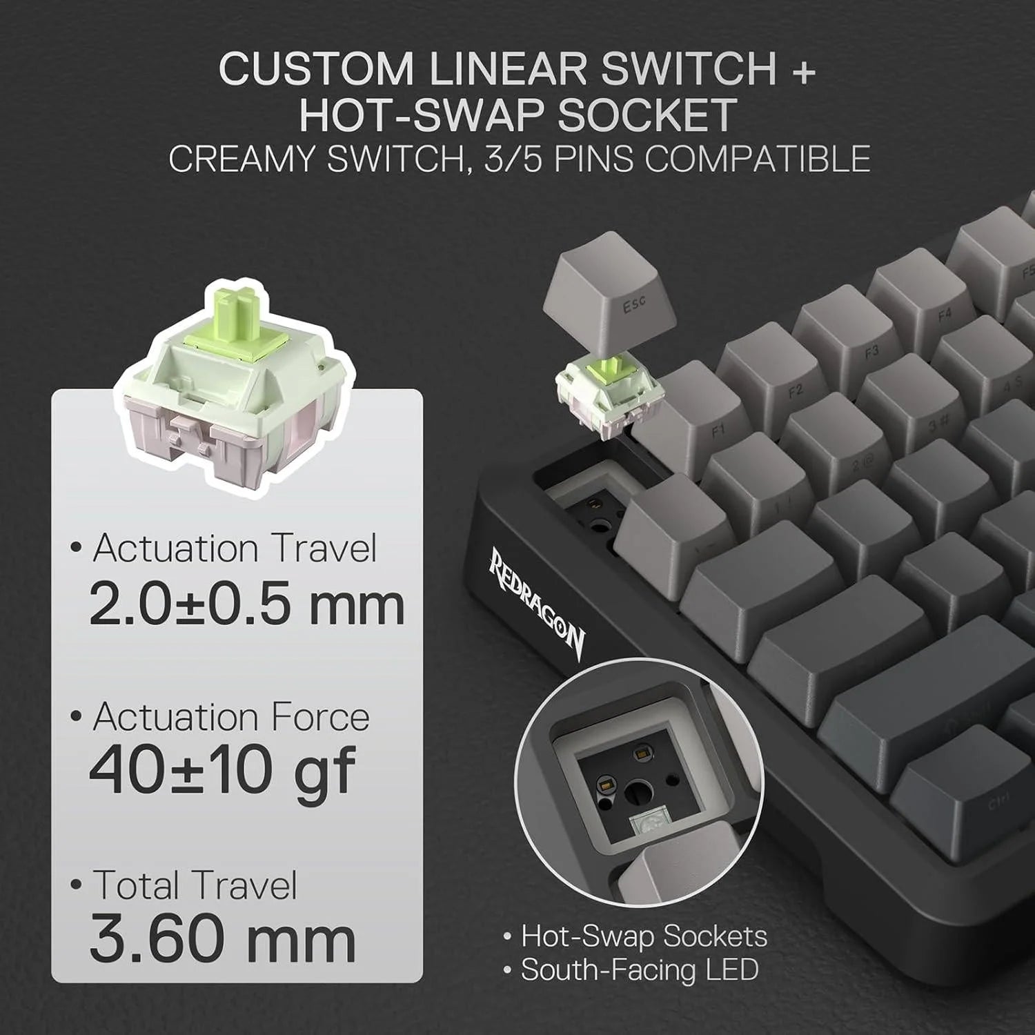 Redragon k724 pro wireless gasket gaming keyboard - keyboard