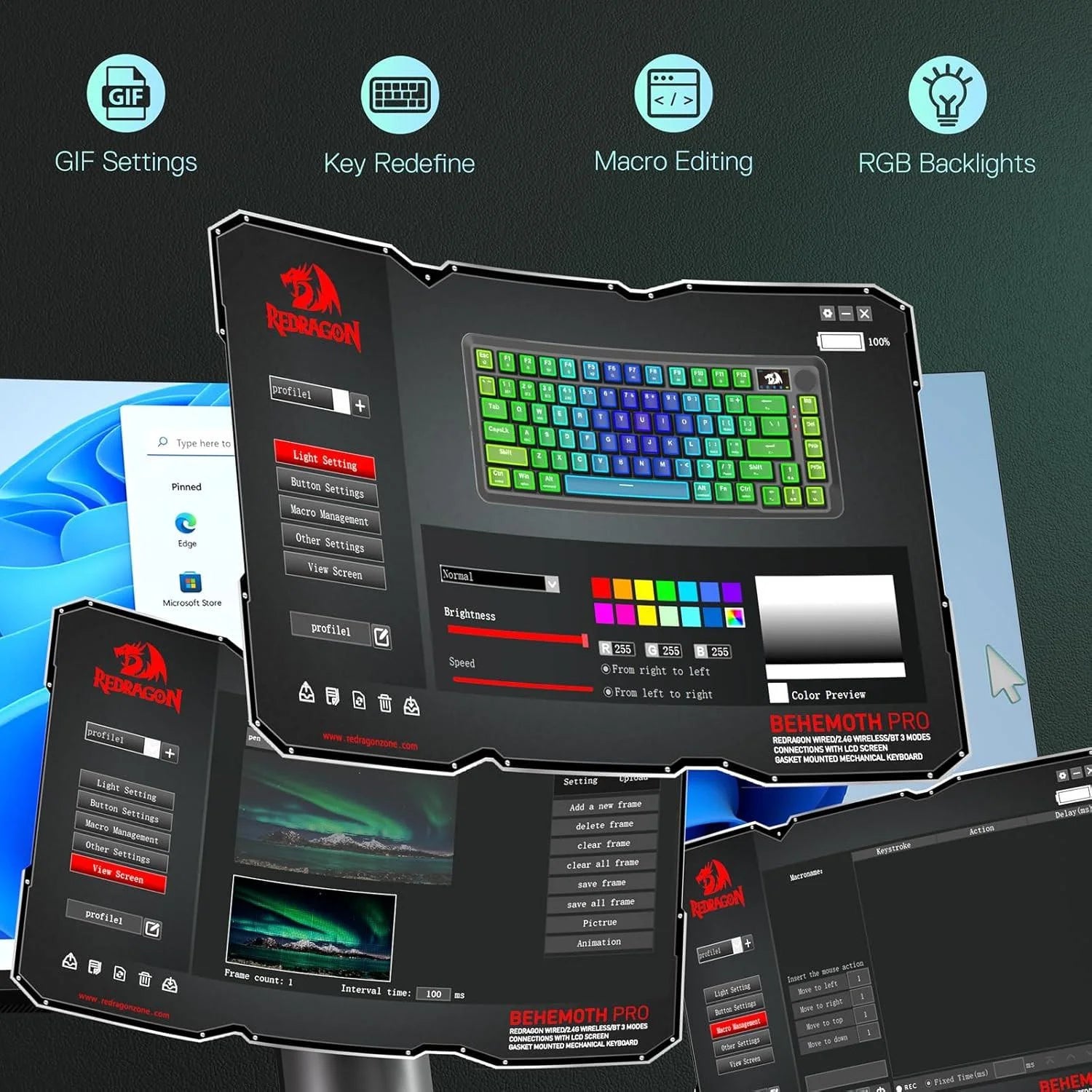Redragon k724 pro wireless gasket gaming keyboard - keyboard