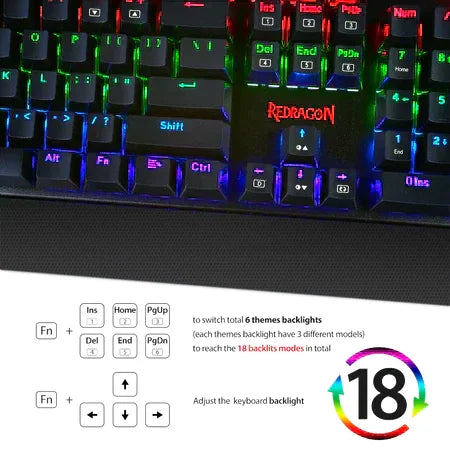 Redragon kala k557rgb keyboard - rgb mechanical gaming keyboard with customizable backlighting