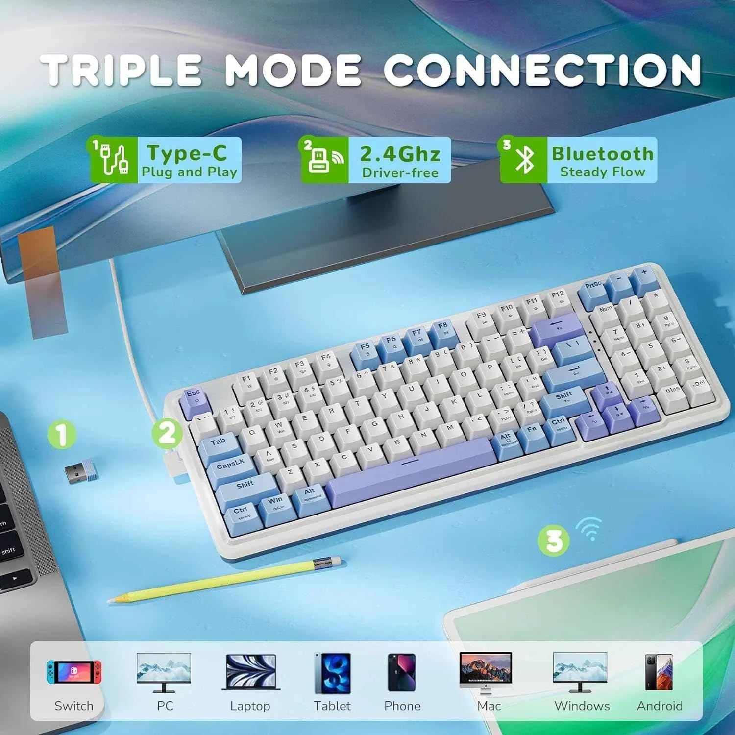 Redragon gaming keyboard: wired and wireless bluetooth mechanical gaming keyboard - keyboard