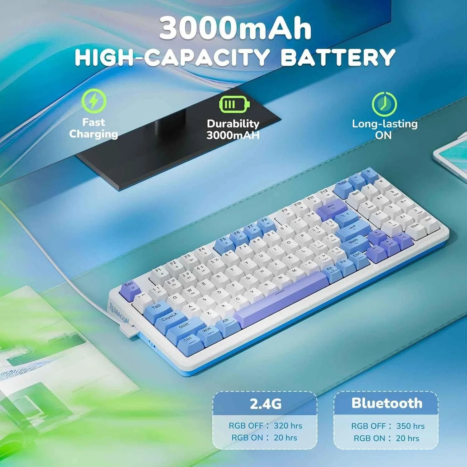 Redragon gaming keyboard: wired and wireless bluetooth mechanical gaming keyboard - keyboard
