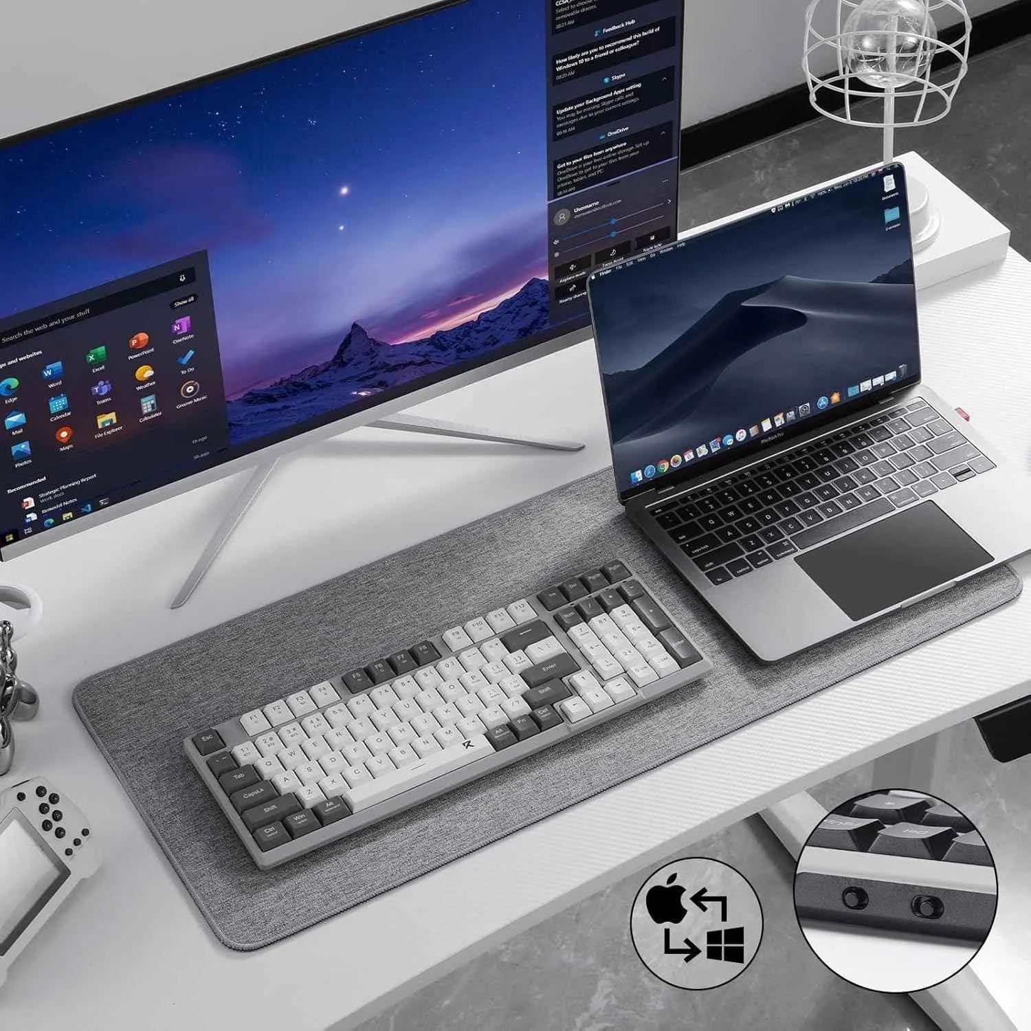Redragon low-profile wireless keyboard bk7114 - 98 keys slim office pc - keyboard