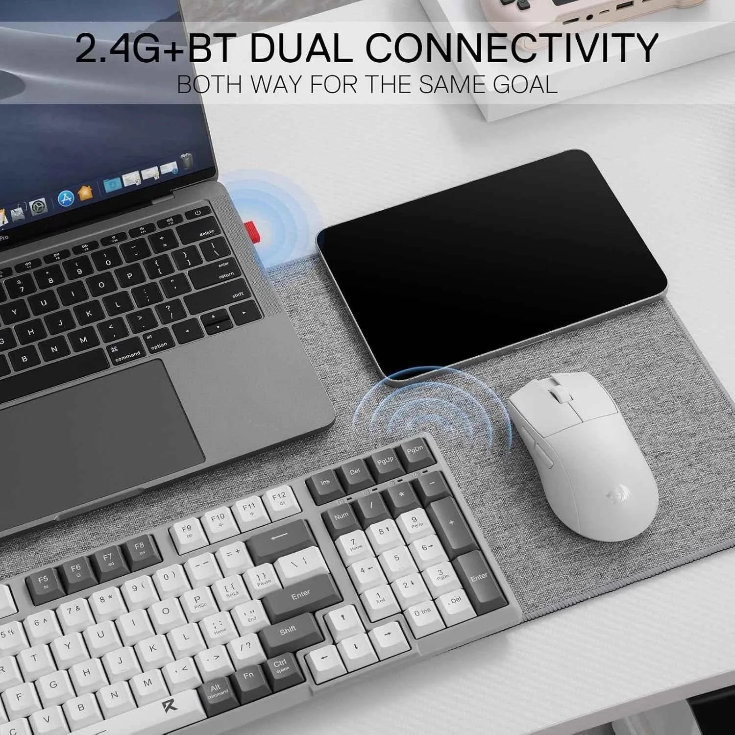 Redragon low-profile wireless keyboard bk7114 - 98 keys slim office pc - keyboard
