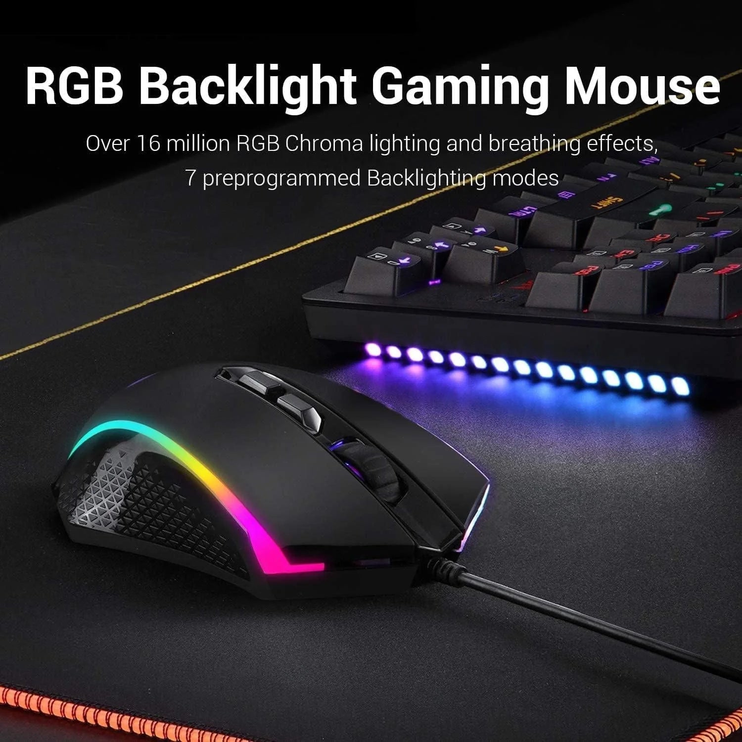 Redragon s113 gaming combo - wired mechanical keyboard and mouse bundle