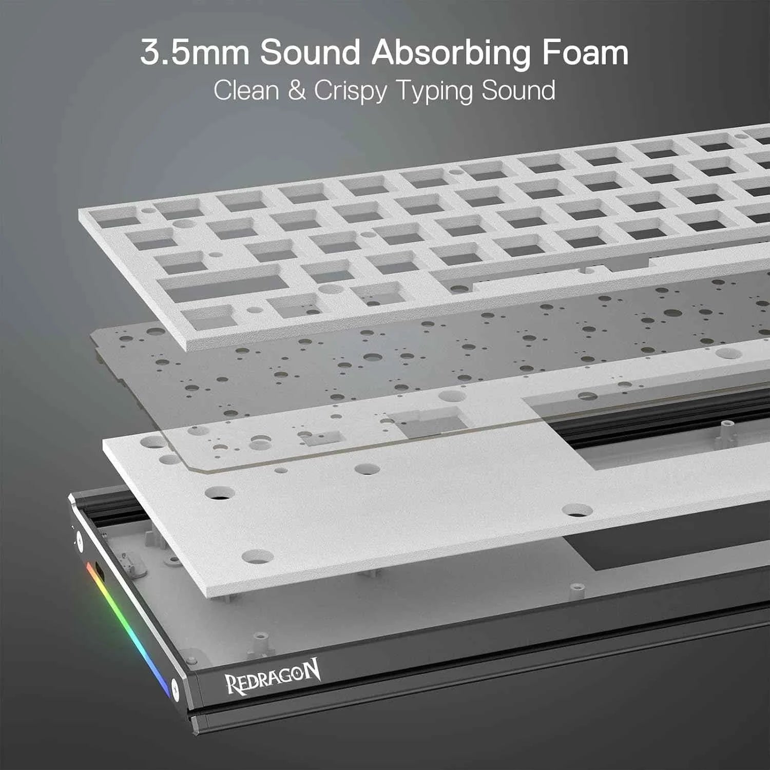 Redragon shaco k641 pro keyboard - 65% aluminum rgb mechanical keyboard with 3-mode and 68 keys - keyboard