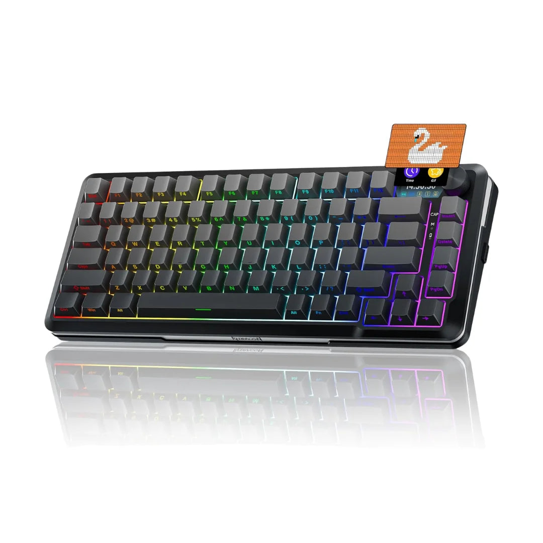 Redragon wireless mechanical keyboard gasket rgb gaming keyboard with screen & - keyboard
