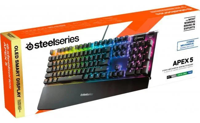 Steelseries apex 5 rgb led backlit hybrid mechanical blue switch - keyboards