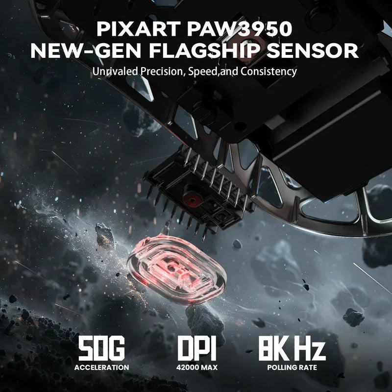 Attack shark r2 magnesium alloy paw3950 gaming mouse 8k - black - mouse’s