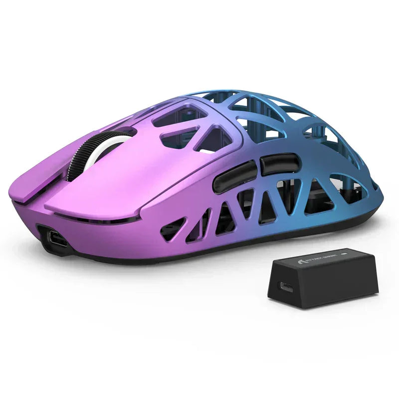 Attack shark r2 magnesium alloy paw3950 gaming mouse 8k - purple&blue - mouse’s