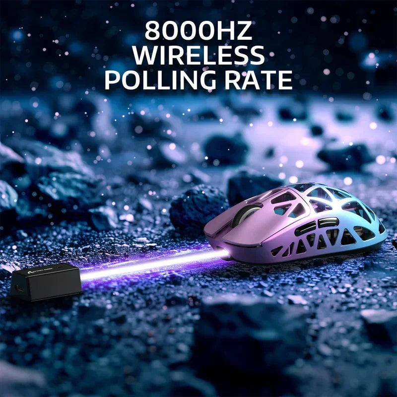 Attack shark r2 magnesium alloy paw3950 gaming mouse 8k - purple&blue - mouse’s
