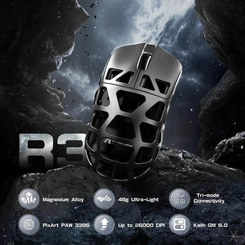 Attack shark r3 magnesium alloy gaming mouse 8k - gray - mouse’s