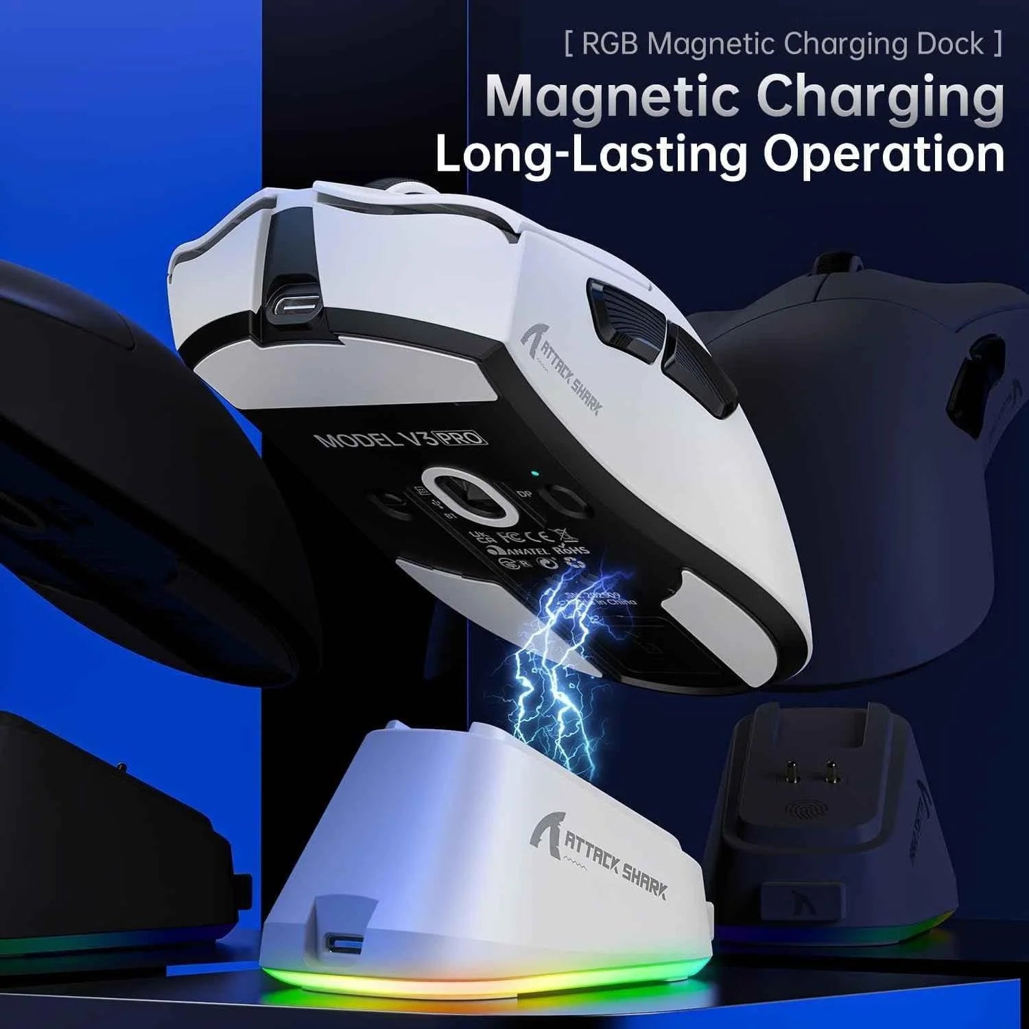 Attack shark v3 pro wireless esports gaming mouse with magnetic charging dock - mouse