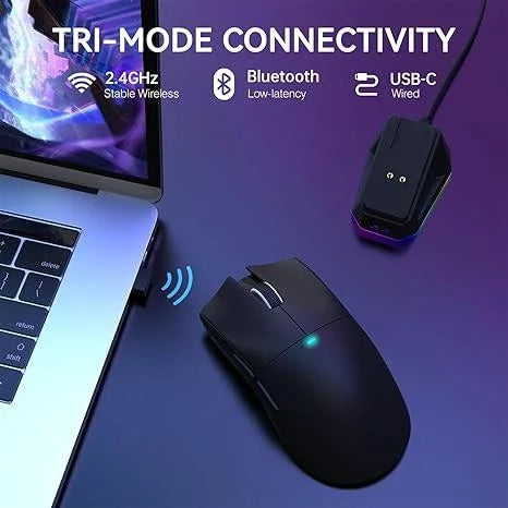 Attack shark x11 wireless gaming mouse with charging dock - black - mouse’s