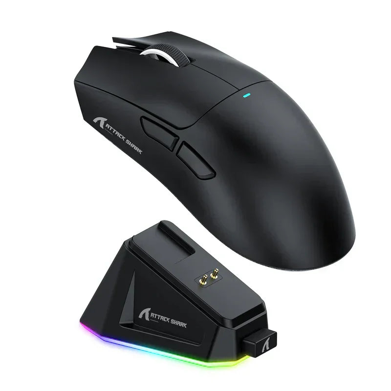 Attack shark x11 wireless gaming mouse with charging dock - black - mouse’s