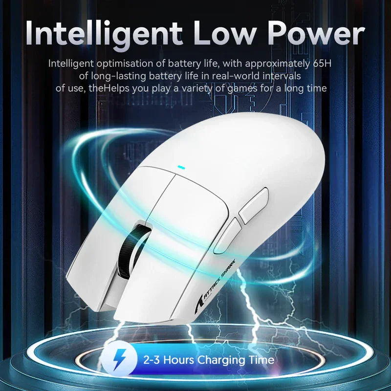 Attack shark x11 wireless gaming mouse with charging dock - white - mouse’s