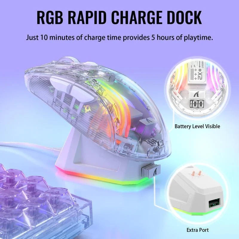 Attack shark x2 pro wireless gaming mouse with charging dock