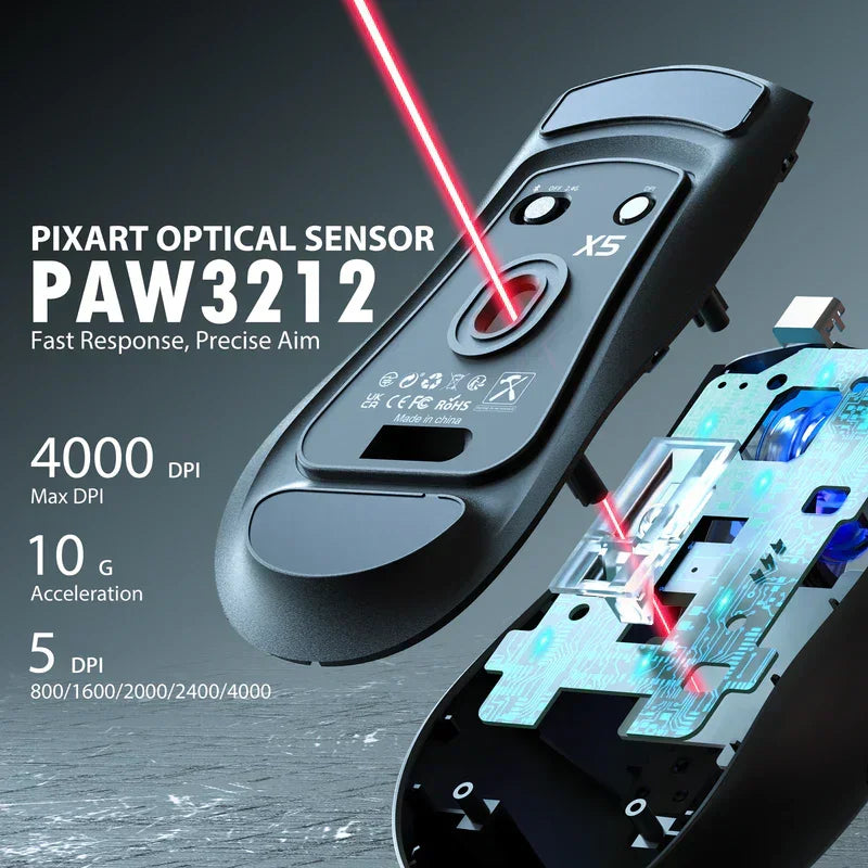 Attack shark x5 wireless gaming mouse - black - mouse’s