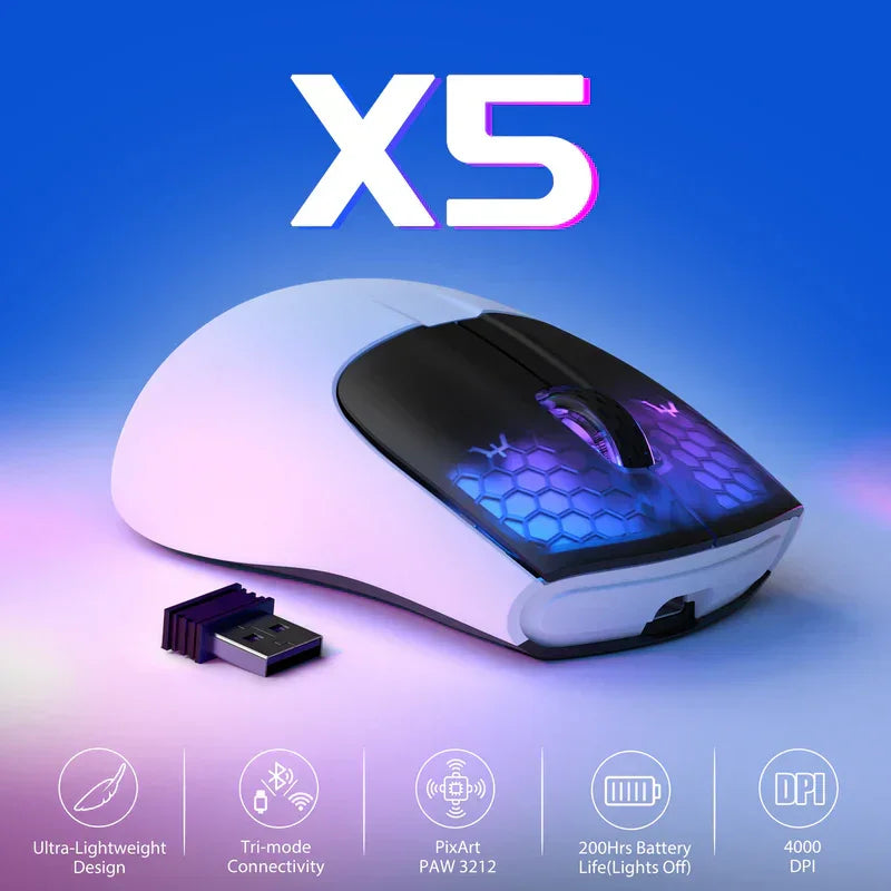 Attack shark x5 wireless gaming mouse - white - mouse’s