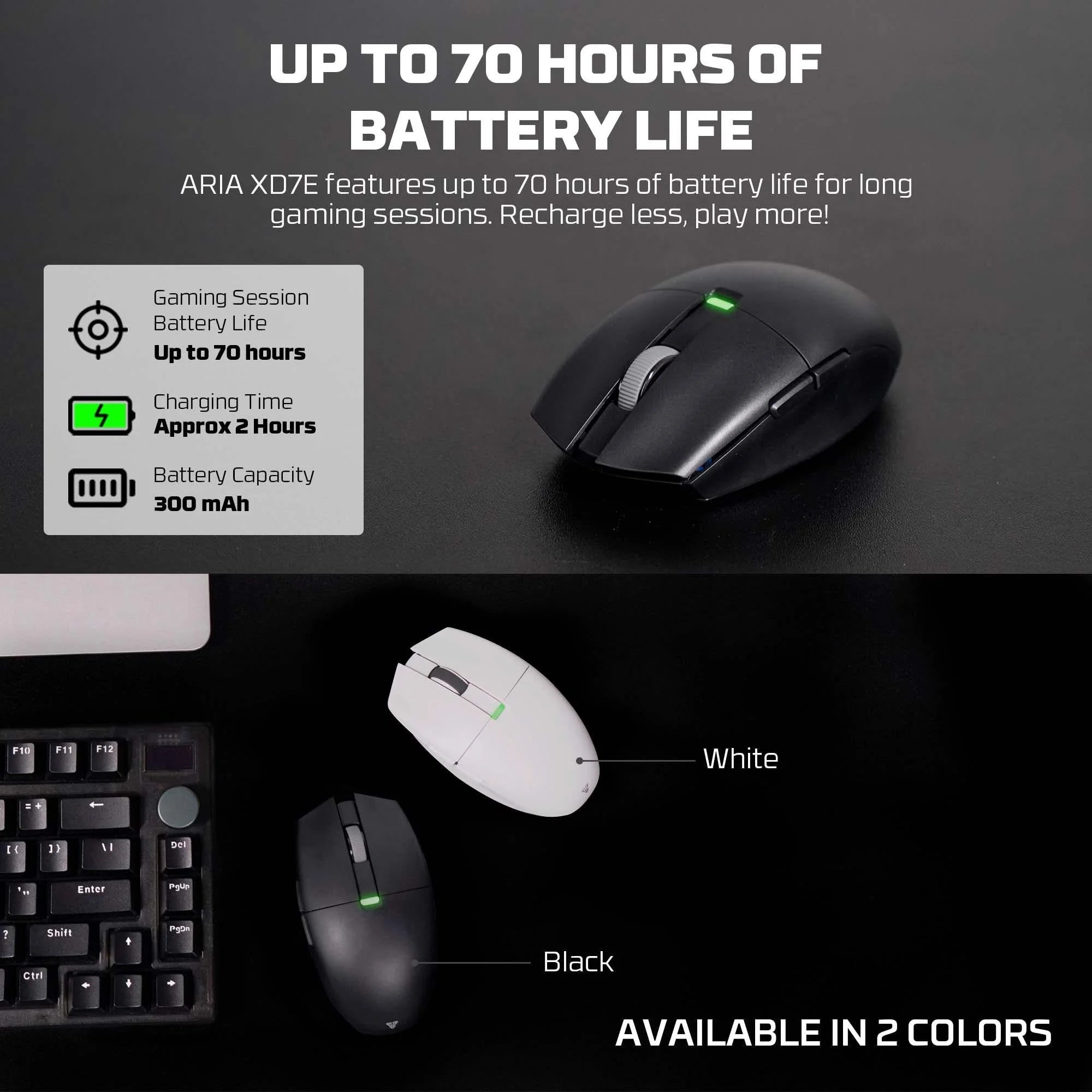 Fantech aria xd7e wireless gaming mouse - black - mouse