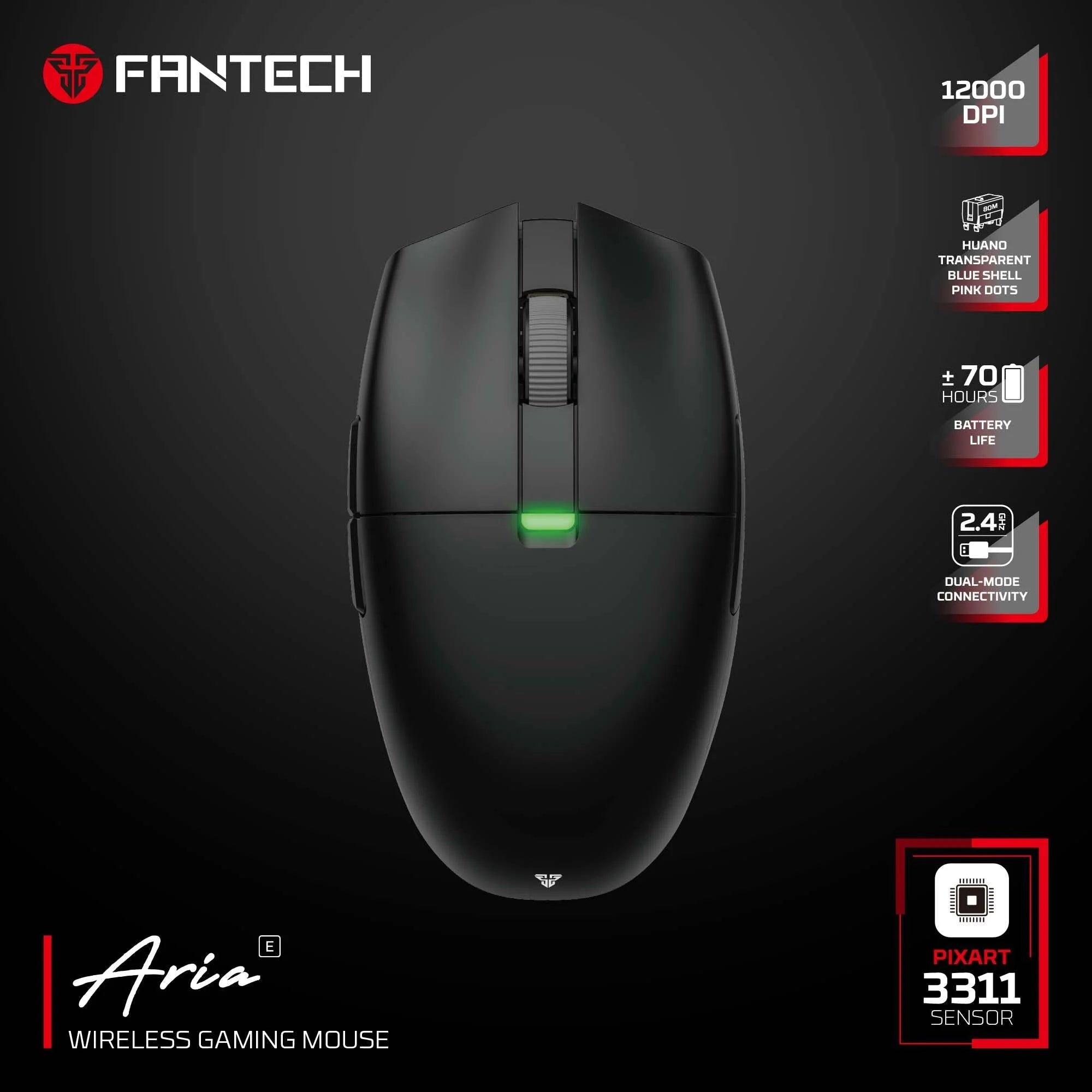Fantech aria xd7e wireless gaming mouse - white - mouse