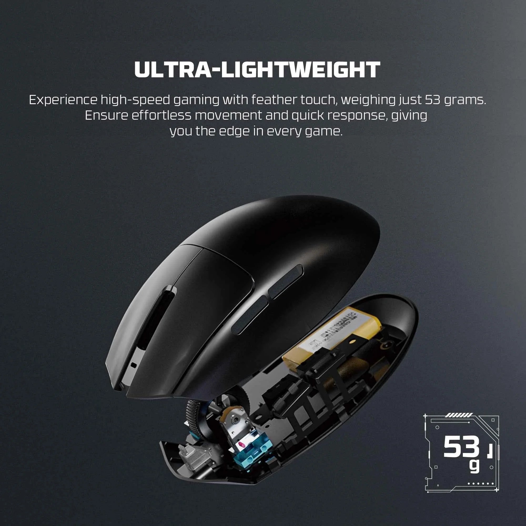 Fantech aria xd7v2 wireless gaming mouse 53g ultra-lightweight huano switches, - mouse