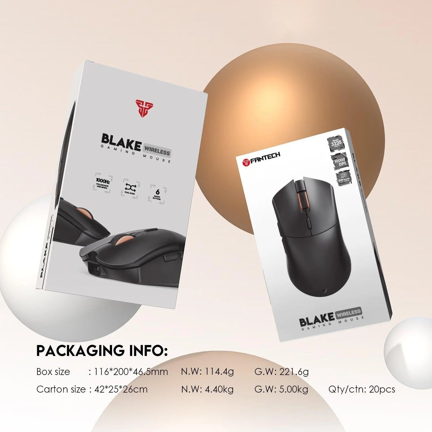 Fantech blake wgc5 wireless gaming mouse - mouse