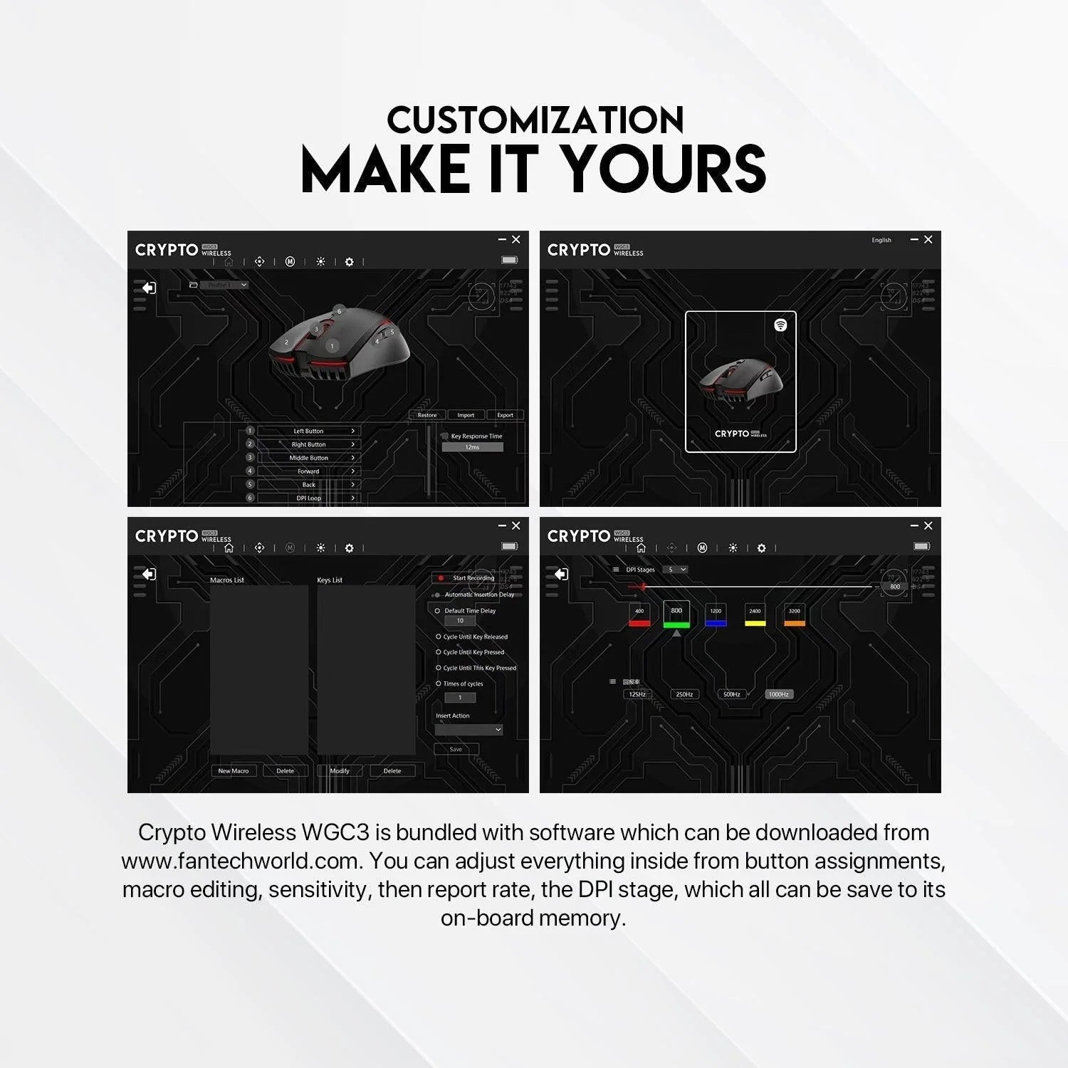 Fantech crypto wgc3 gaming mouse - precision and performance for gamers - mouse
