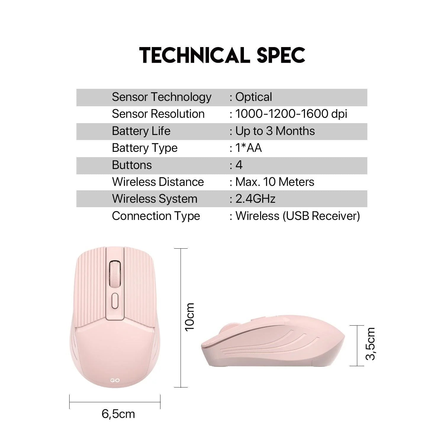 Fantech go w605 wireless mouse for effortless office productivity - mouse