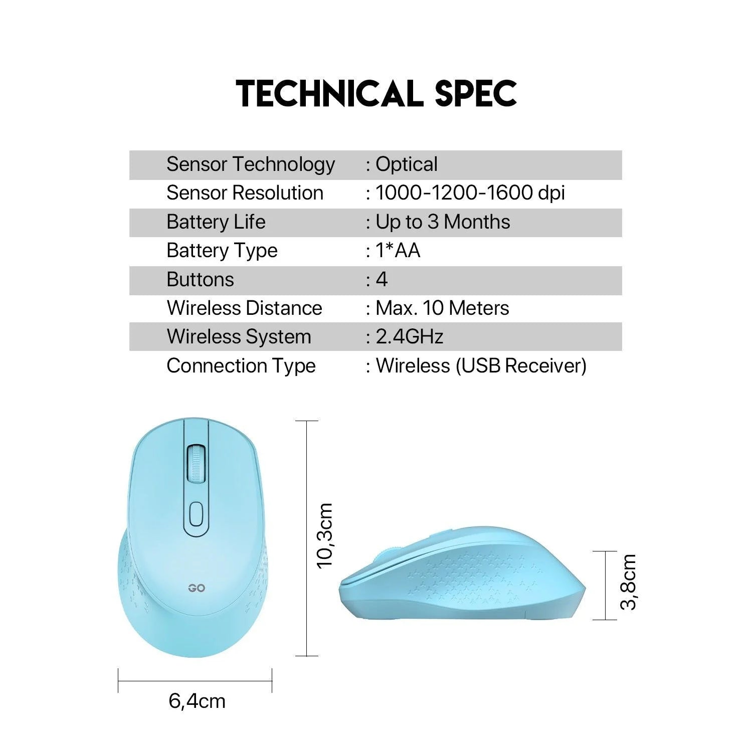 Fantech go w606 wireless mouse for effortless office productivity - mouse