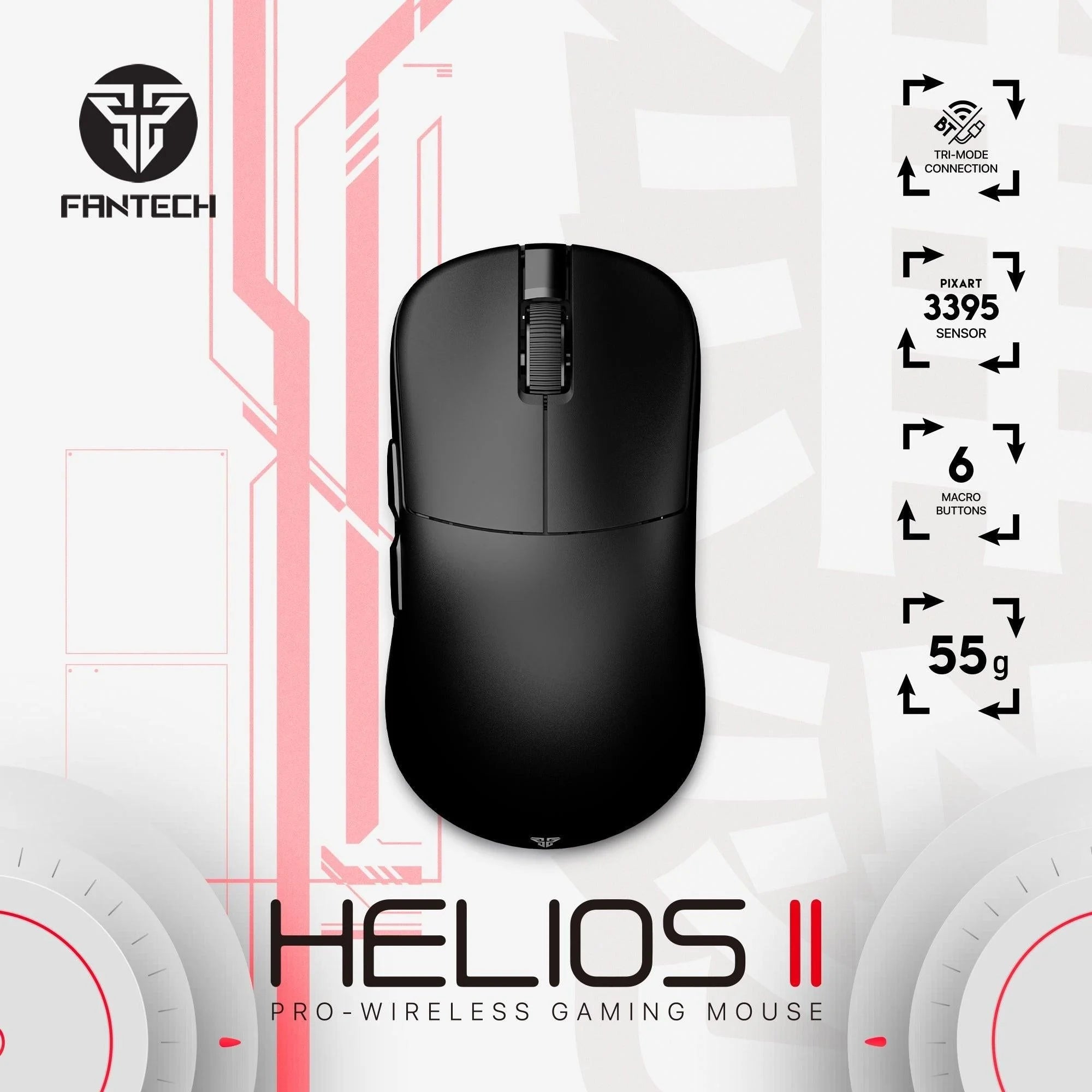 Fantech helios ii xd3v3 gaming mouse for superior precision and performance - mouse