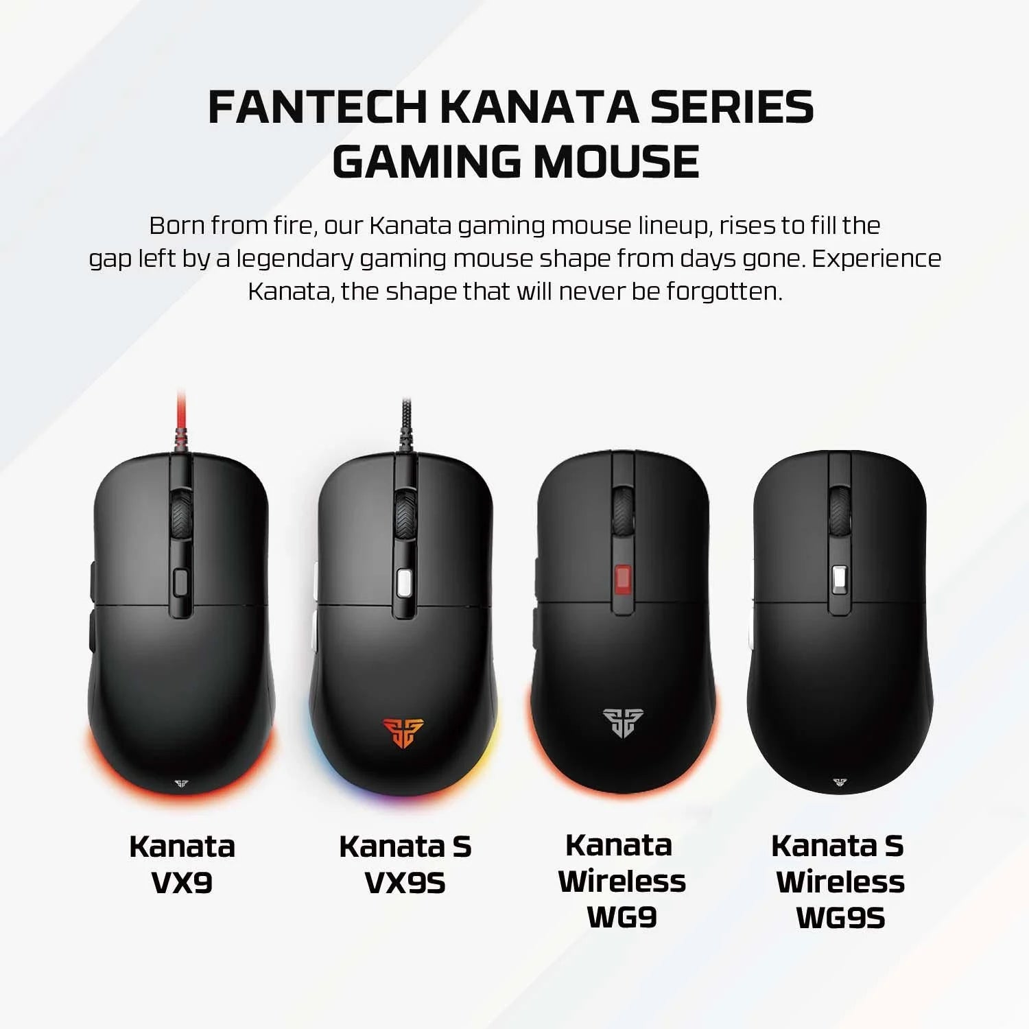 Fantech kanata wg9s wireless gaming mouse for ultimate performance and precision in black - mouse