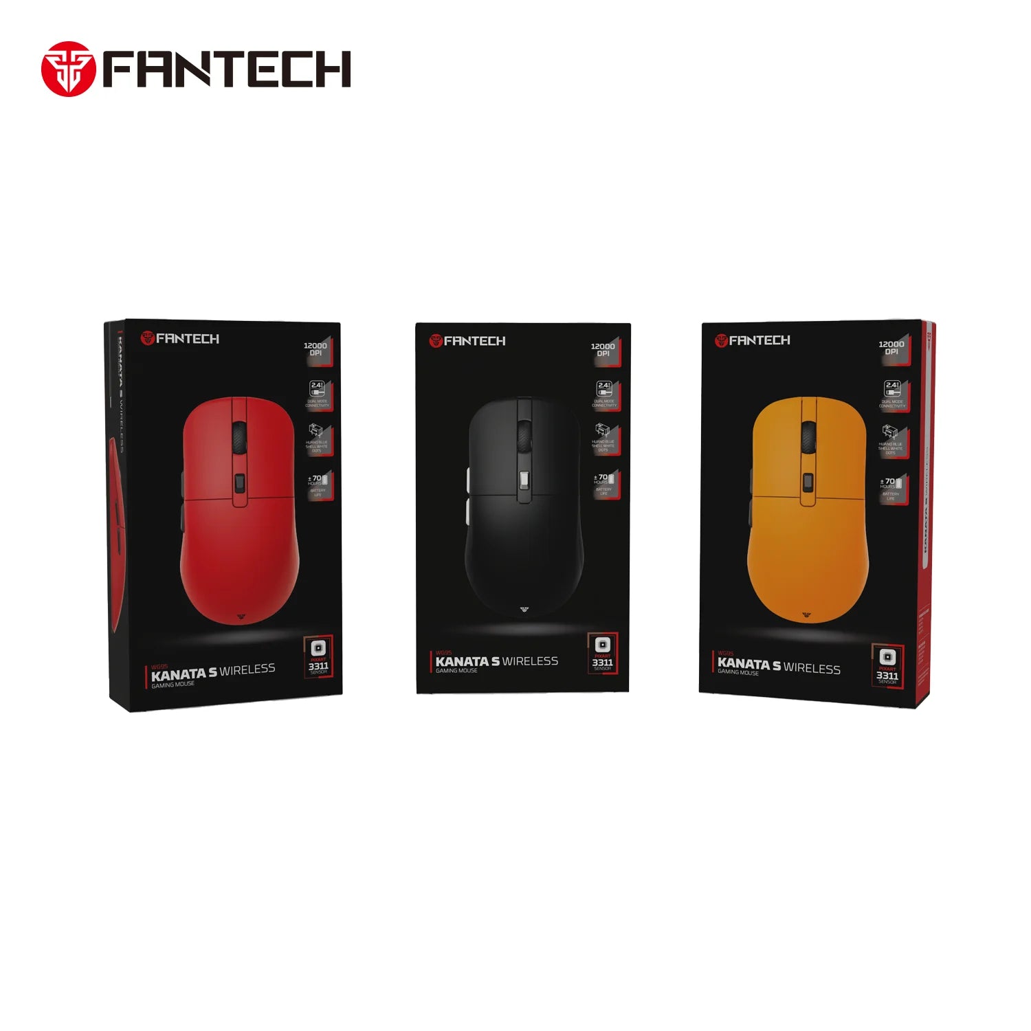 Fantech kanata wireless gaming mouse wg9s - red wireless gaming mouse - mouse